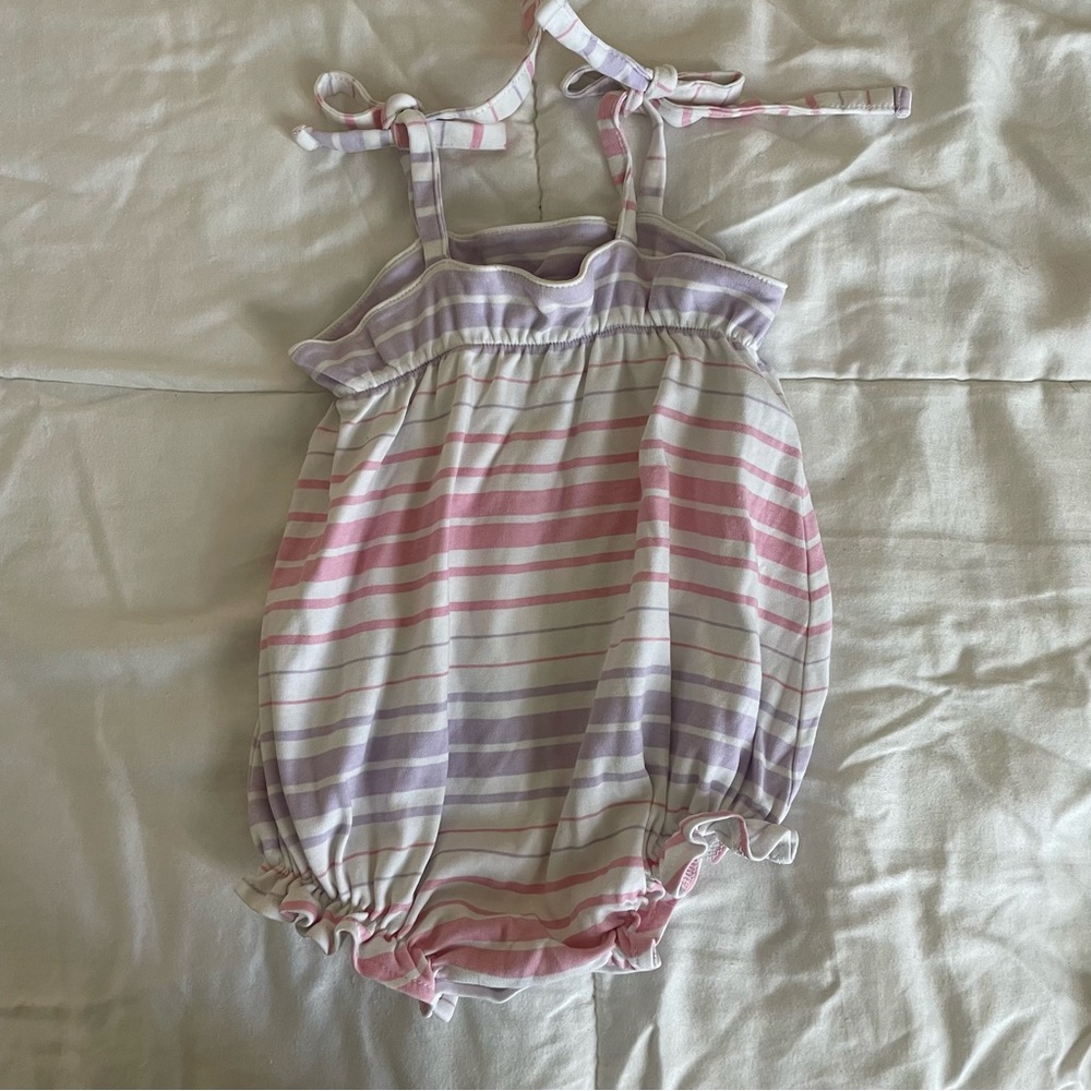 Tbbc tie shoulder stripe bubble 6/12m